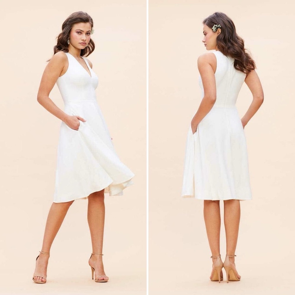 Dress the Population Catalina Fit & Flare Dress in Off White